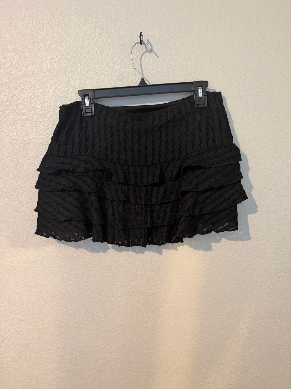 Motel Rocks Black Ribbed Short Sleeve Top and matching skirt - Picture 8 of 8